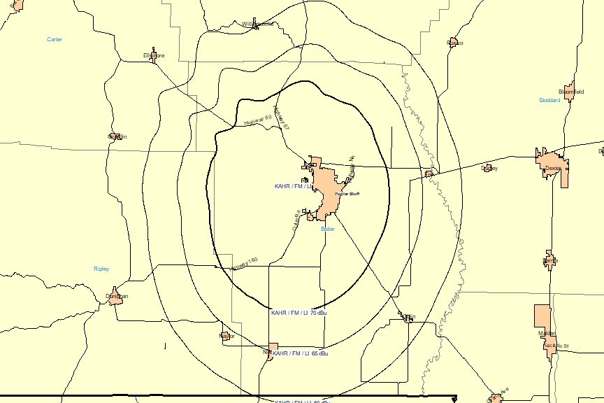 NCE Coverage for KDPS-FM